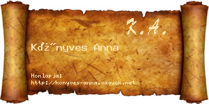 Könyves Anna névjegykártya