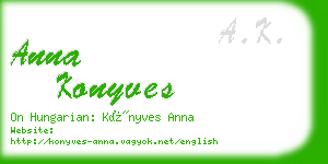 anna konyves business card